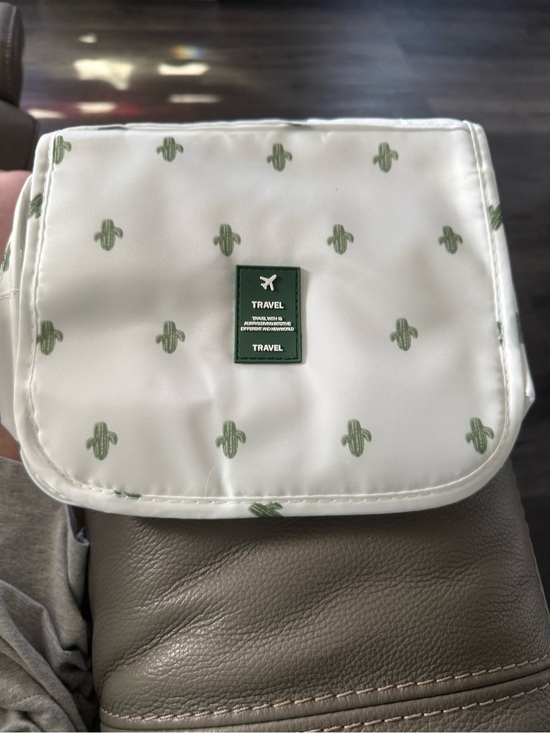 Unbranded Handbags - ravel White Travel Pouch with Green Cactus Print